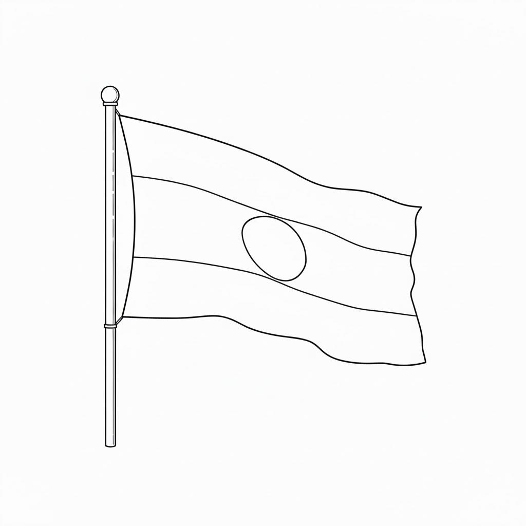 Október 23 színező gyerekeknek - magyar zászló - ingyenesen nyomtatható