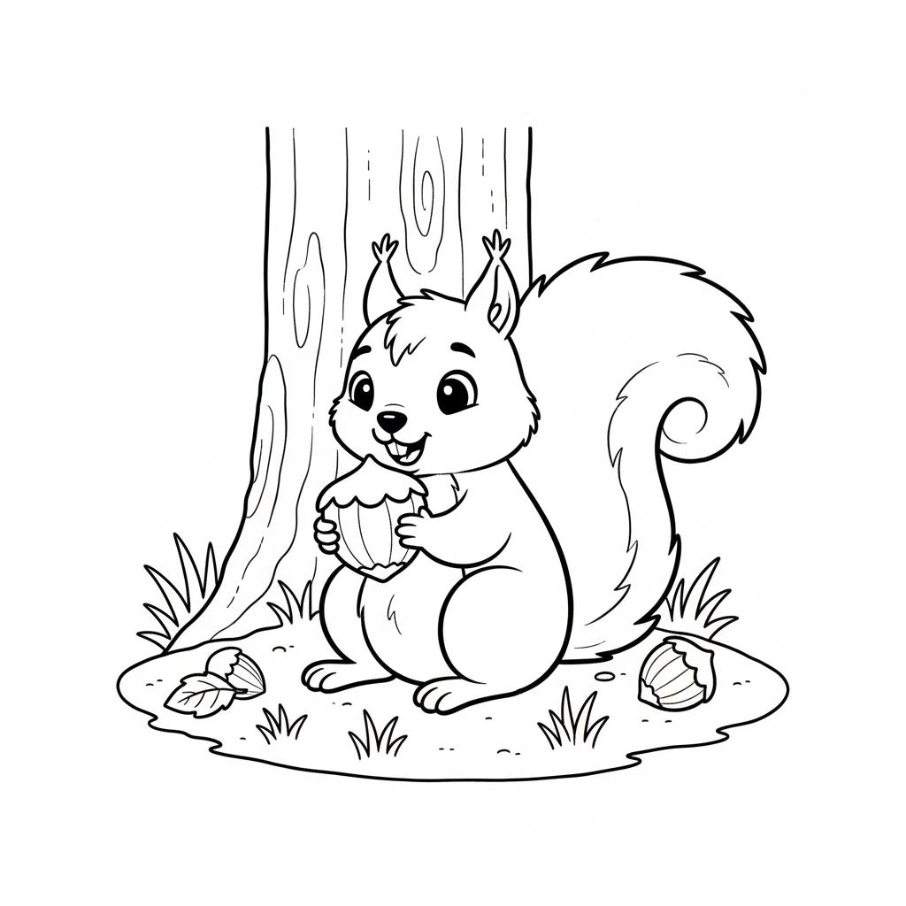 Kifestő gyerekeknek - Süni almával és gombával - ingyen letölthető, nyomtatható