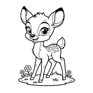 Virágos réten álló őzgida