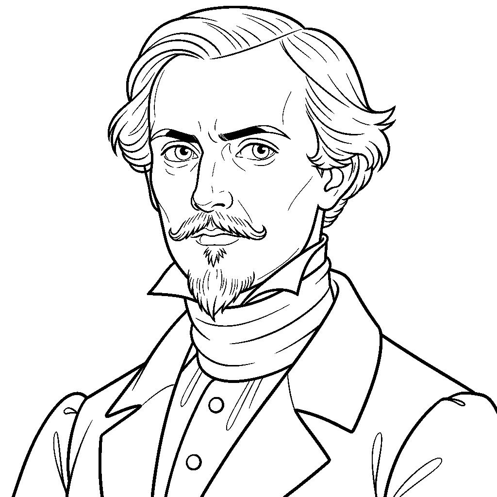 Petőfi Sándor portré színező - Március 15