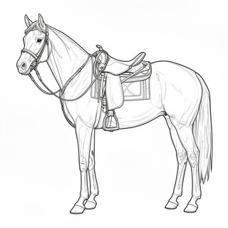 Realisztikus, részletes lovas színező gyerekeknek