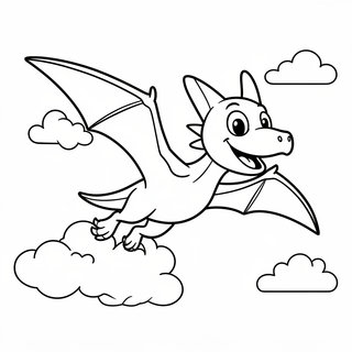 Repülő dínó Pterodactyl színező óvodásoknak egyszerű formákkal