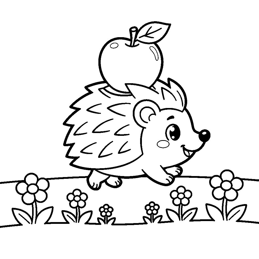 Süni almával és virággal színező