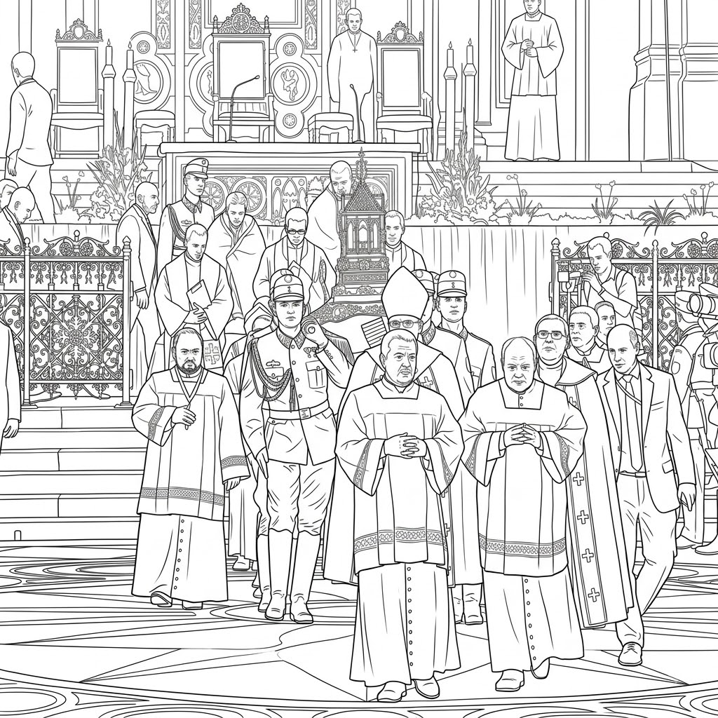 Szent Jobb-körmenet színezőlap