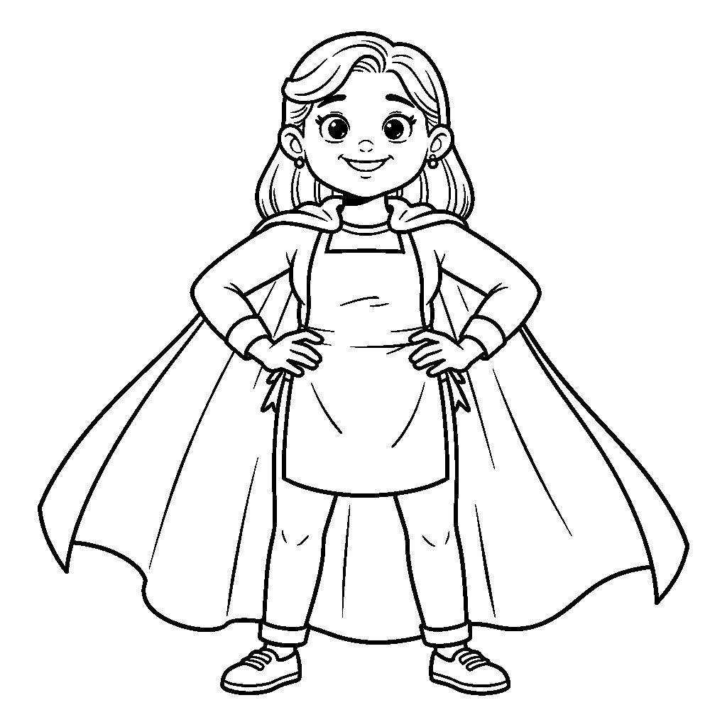 Szuperhős Anya színező gyerekeknek