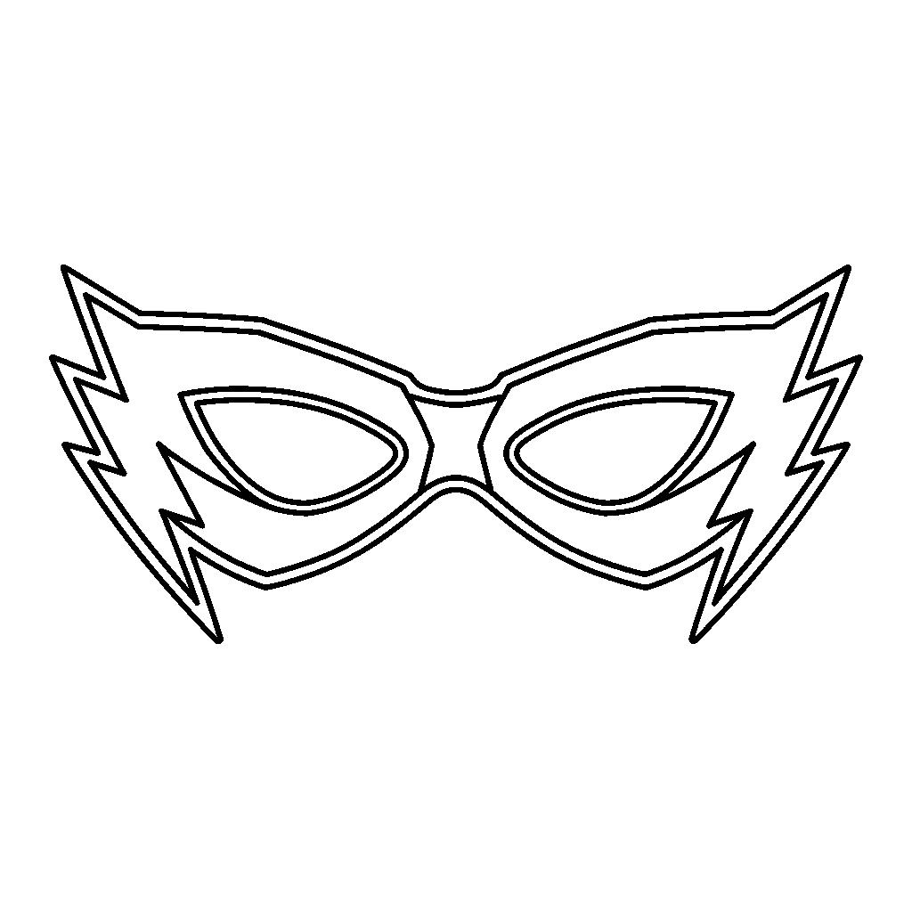 Szuperhős szemüveg sablon - Kivágható maszk színező fiúknak
