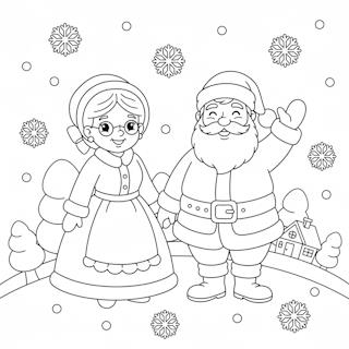 Nyomtatható Télapó és Télanyó színező gyerekeknek ingyen
