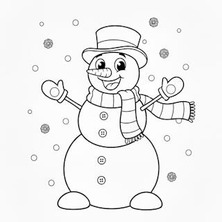 Nyomtatható téli színező ovisoknak – mókás hóember kalapban és sállal