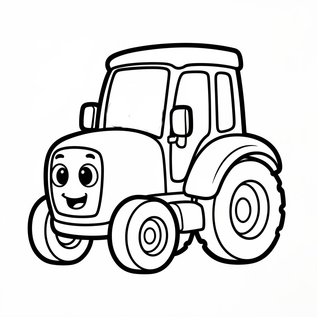 Egyszerű traktor színező óvodásoknak - letölthető