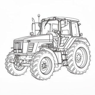 MTZ traktoros színező gyerekeknek, részletes vonalrajz