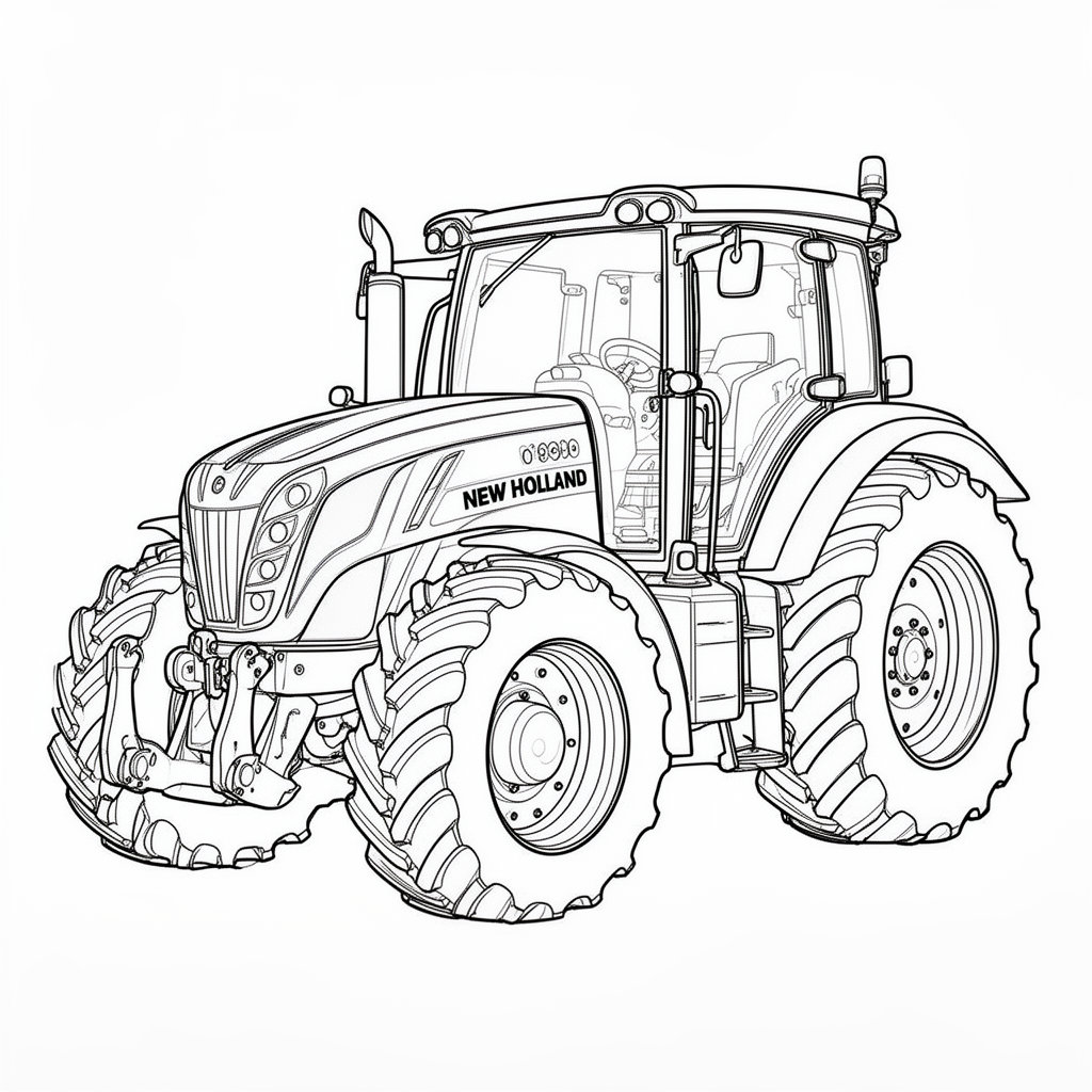 New Holland traktor színező nyomtatható - ingyenes letöltés
