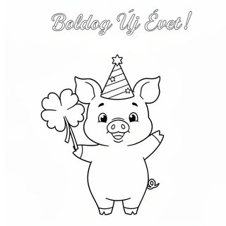 Kismalac színező lóherével gyerekeknek nyomtatható