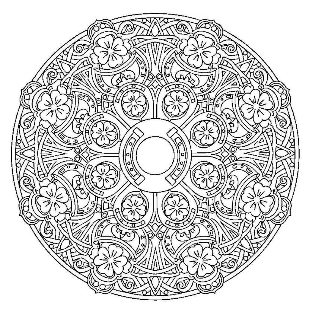 Újévi mandala színező felnőtteknek - Szerencsehozó minták