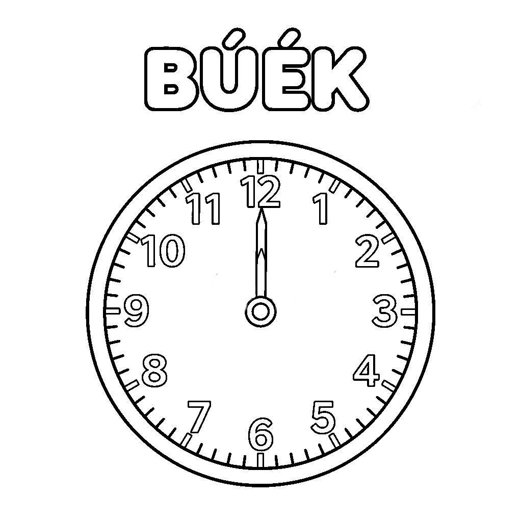 Újévi óra színező - Éjféli koccintás BÚÉK felirattal