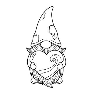 Valentin napi manó szívvel színező gyerekeknek