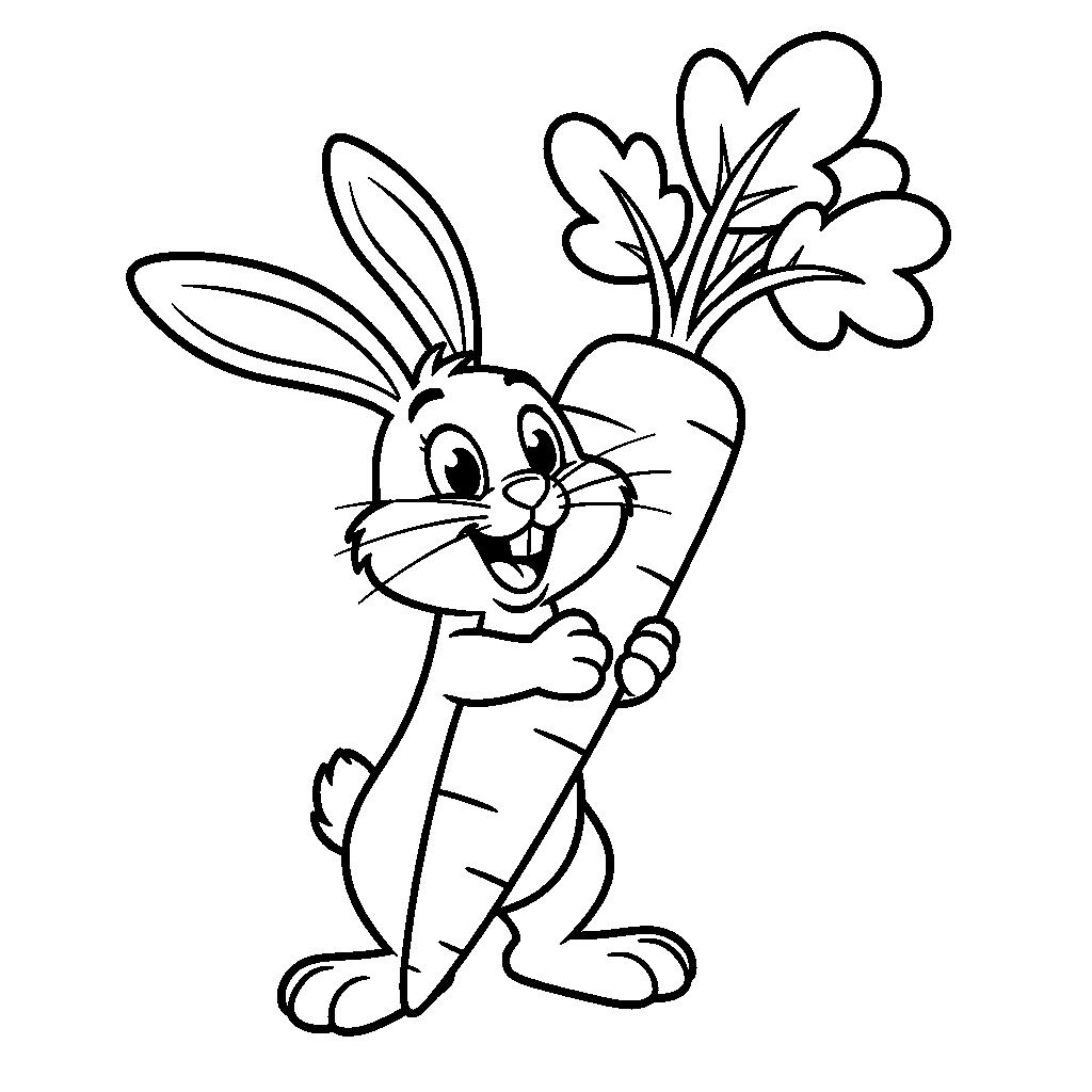 Vidám húsvéti nyuszi répával kifestőlap