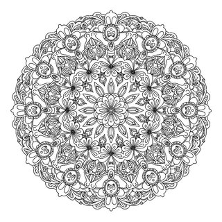 Részletes virágos mandala